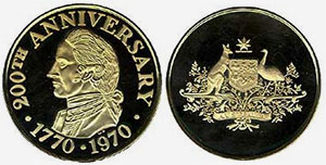 Medal for James Cook bicentenary, 1970