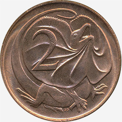 Frilled lizard - 2 cents - Australian decimal coin