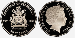 50 cents 2001 Norfolk Island