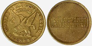 Gold $20 San Francisco Assay Office, 1853
