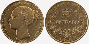 Sydney Mint gold coins, 1855 - 1856
