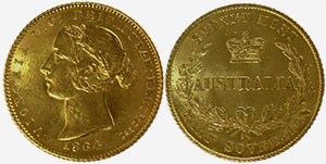 Sydney Mint gold Coins, 1857 – 1870