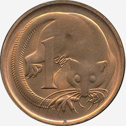 Feather-tail glider - 1 cent - Australian decimal coin