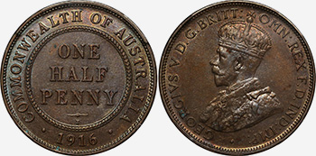 Half penny 1916 - I - Mule