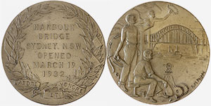 Sydney Harbour Bridge on Australian Medals