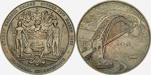 Sydney Harbour Bridge on Australian Medals