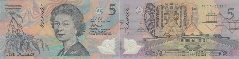 5 dollars 1992 - Pale - Decimal banknote
