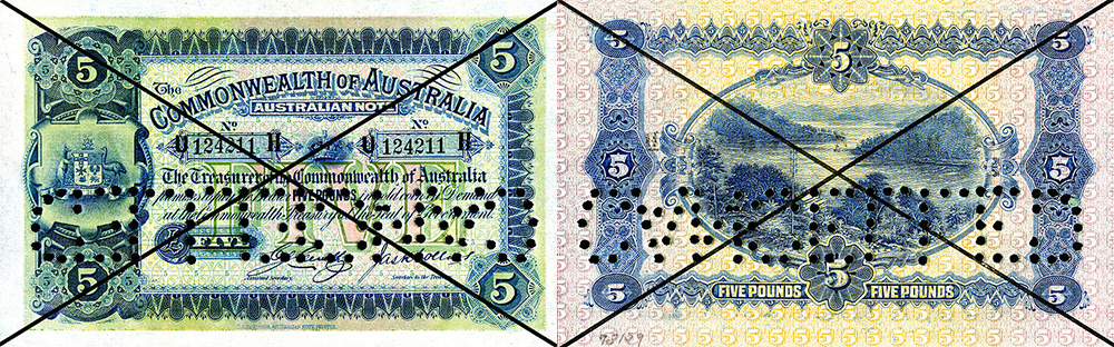 Five pounds 1913 to 1924 - Australia Banknote