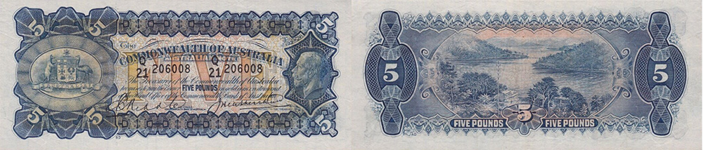 Five pounds 1924 to 1933 - Australia Banknote