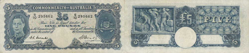 Five pounds 1939 to 1954 - Australia Banknote
