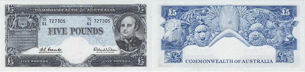 Five pounds 1954 to 1966 - Australia Banknote
