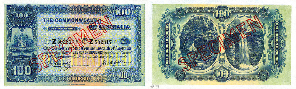 One hundred pounds 1914 to 1945 - Australia Banknote