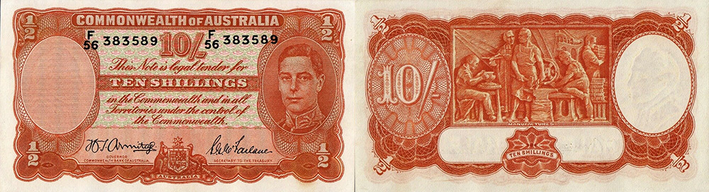 Ten shillings 1939 to 1954