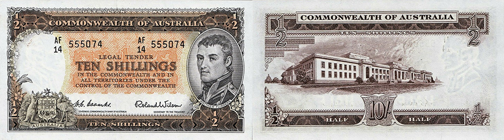 Ten shillings 1954 to 1966 - Australia Banknote