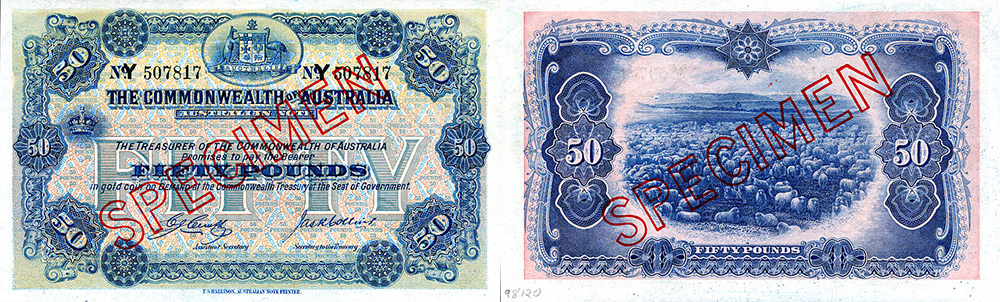 Fifty pounds 1914 to 1945 - Banknote of Australia