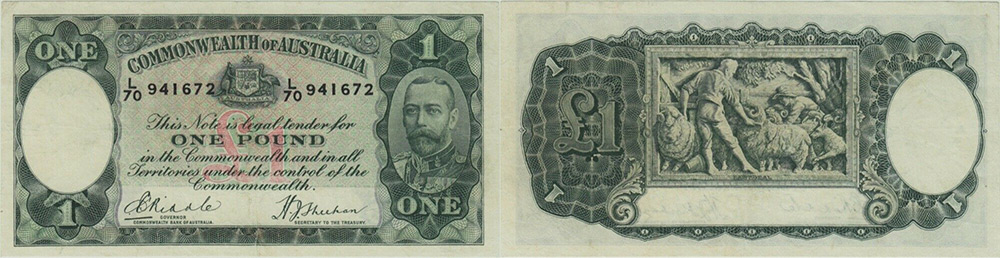 One pound 1933 to 1938 - Banknote of Australia