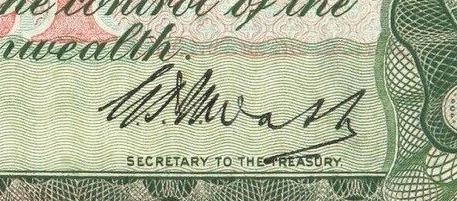 Watt - Signature on Australian banknote