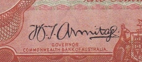 Armitage - Signature on Australian banknote