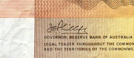 Phillips - Signature on Australian banknote