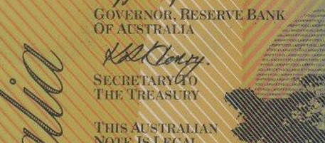 Henry - Signature on Australian banknote