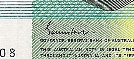 Johnston - Signature on Australian banknote