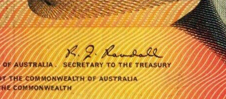 Randall - Signature on Australian banknote