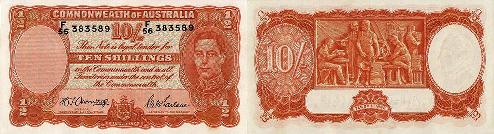 Ten shillings 1939 to 1954 - Banknote of Australia