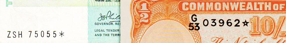 Australian Star notes registry banknotes