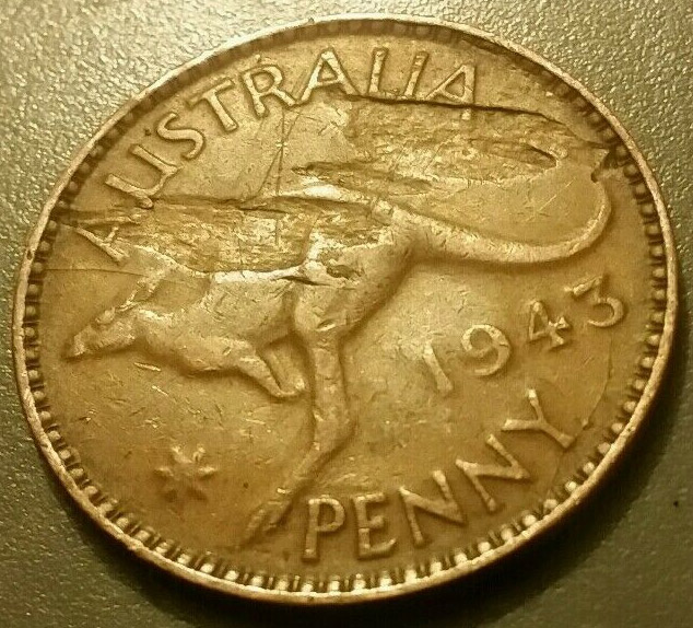 FREE SHIP 1943 Australia Bin ZZ High Quality Coin I AUSTRALIA PENNY 