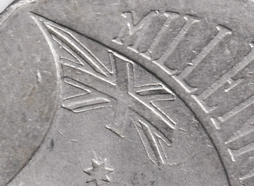 Fifty cent 2000 - Millenium - Incuse Flag - 50 cents - Decimal coin