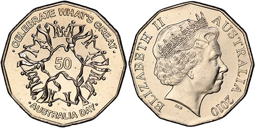50 cents 2010 Australia Day Australia