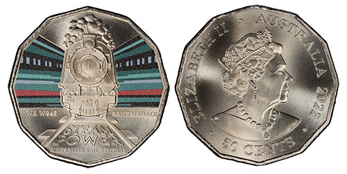 50 cents 2022 WA – Western Australian Railways W Class W945 Banksiadale Australia