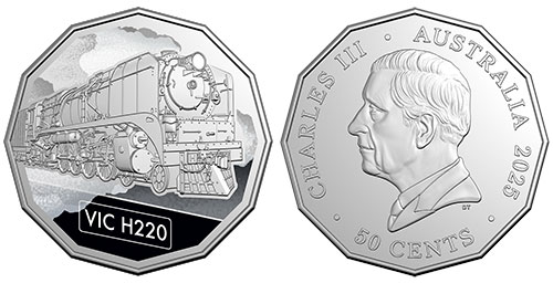 50 cents 2025 Victorian Railways H Class H220 Heavy Harry Australia
