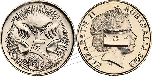Five cent 2012 - Tiny SD - Initials - 5 cents - Decimal coin