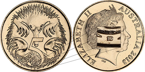 Five cent 2013 - Tiny SD - Initials - 5 cents - Decimal coin