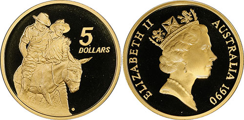 5 dollars 1990 Anzac Memorial
