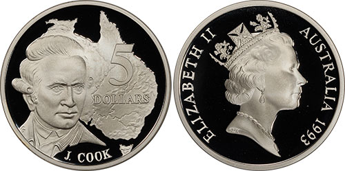 5 dollars 1993 Cook