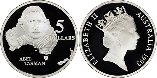 5 dollars 1993 Tasman