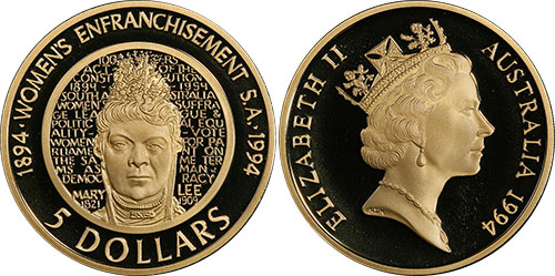 5 dollars 1994 Women's Vote