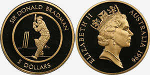 5 dollars 1996 - Donald Bradman