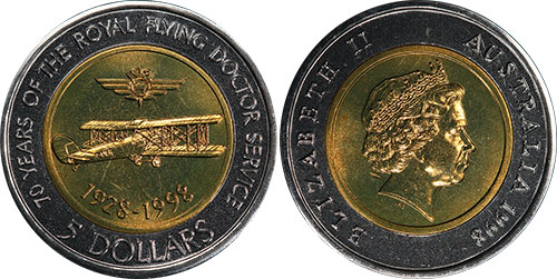 5 dollars 1998 Royal Flying Doctor Service UNC