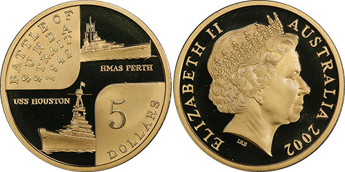 5 dollars 2002 Battle of Sunda Strait Proof