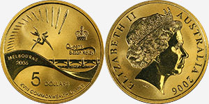 Melbourne 2006 Coin Queen's Baton Relay 5 dollars - Commonwealth Games
