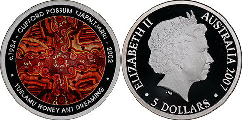 5 dollars 2007 Clifford Possum Tjapaltjarria - Australian coin