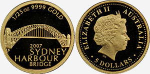 5 dollars 2007 Sydney Harbour Bridge Gold