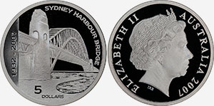 5 dollars 2007 Sydney Harbour Bridge Silver