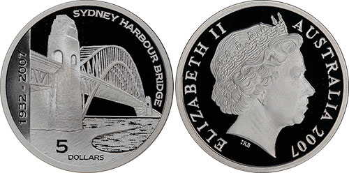 5 dollars 2007 Sydney Harbour Bridge Silver
