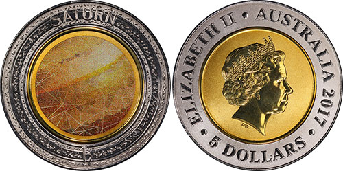 5 dollars 2017 Planetary Coin Saturn Australia