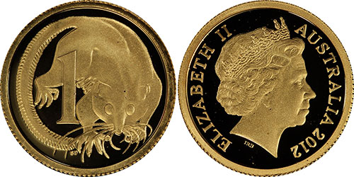 1 cent 2012 Proof Gold