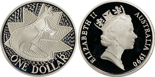 1 dollar 1990 - Aboriginal Art Silver